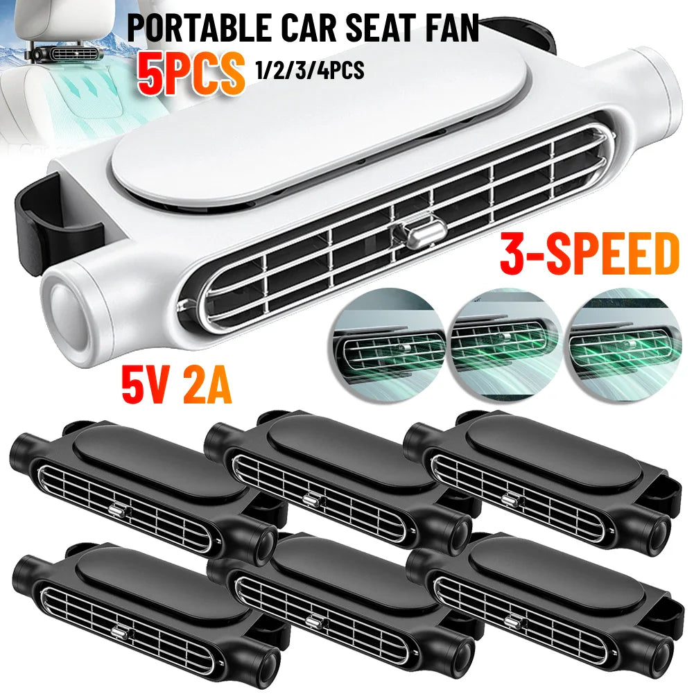 Portable car seat fan 3-speed multipack